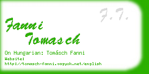 fanni tomasch business card